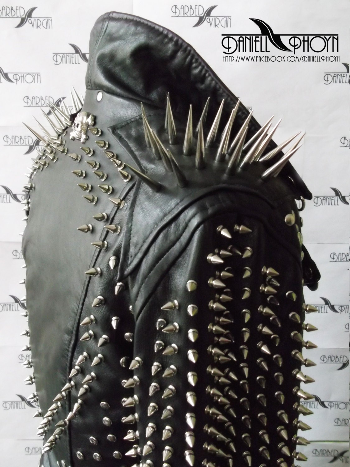 Extreme Leather Jacket with spikes Etsy