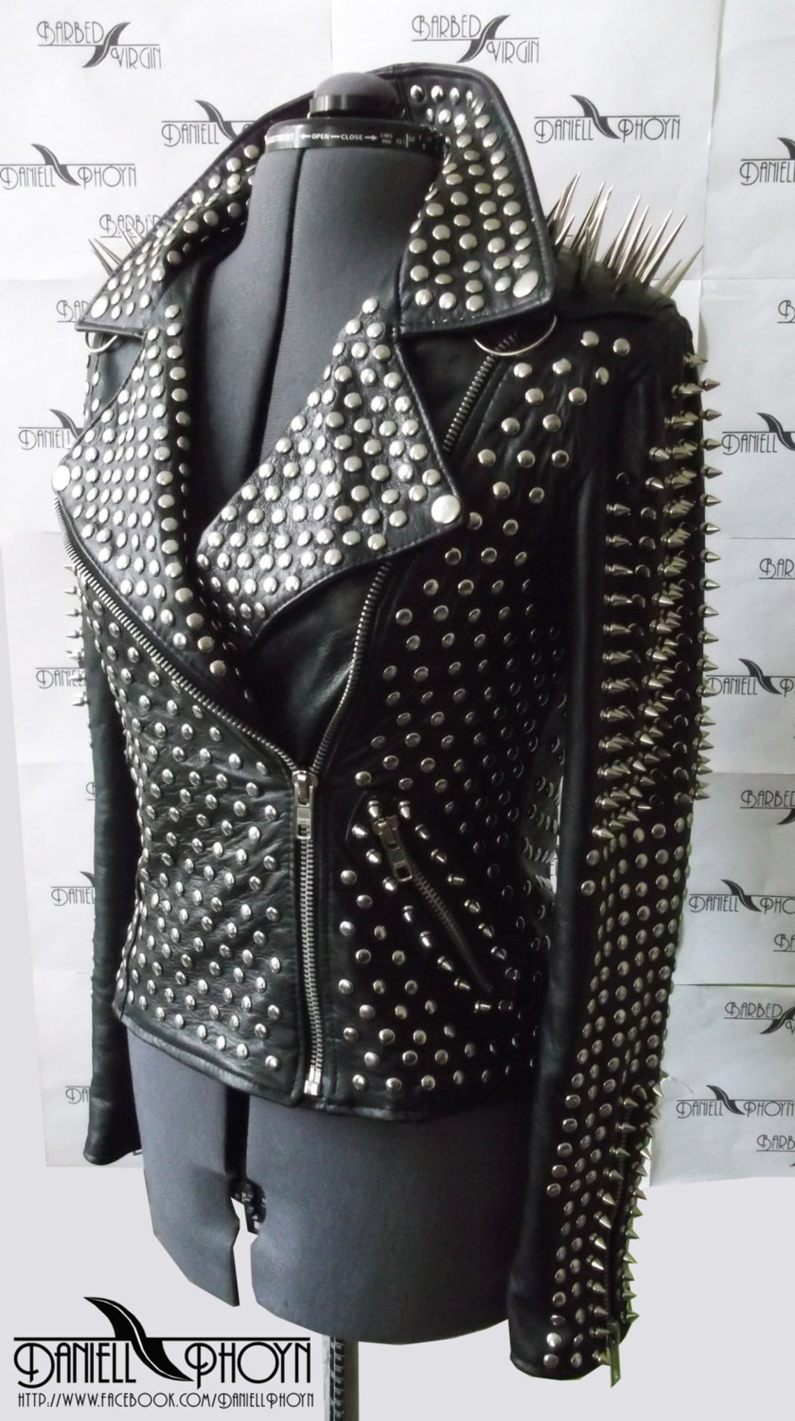 Extreme Leather Jacket With Spikes | Etsy