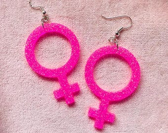 Feminist Symbol Earrings, Venus Symbol, Woman Power Jewelry