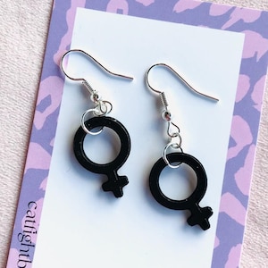 Minimalist Feminist Earrings – Handmade Equality Jewelry