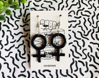 Feminist Earrings for Feminist Symbol for Feminism Jewelry for Feminist Jewelry Woman Symbol Venus Symbol Gift for feminist fashion