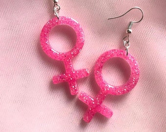 Pendientes feministas para símbolo feminista para joyería feminismo para joyería feminista símbolo de mujer símbolo de Venus regalo para la moda feminista