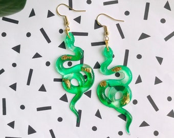 Snake Earrings, Serpent Earrings, Witchy Earrings, Earrings for Witches, Serpent Earrings, Animal Earrings, Witchcore, Cottagecore