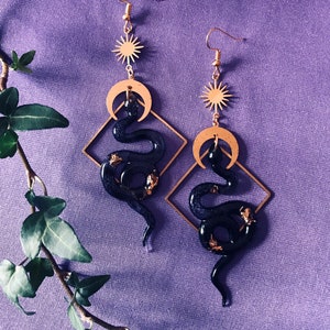 Mystical Serpent Earrings – Handmade Pagan and Wiccan Gothic Jewelry
