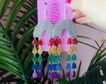 Handmade Cloud Pride Earrings – Vibrant LGBTQ+ Statement Jewelry