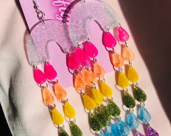 Handmade Cloud Pride Earrings – Vibrant LGBTQ+ Statement Jewelry