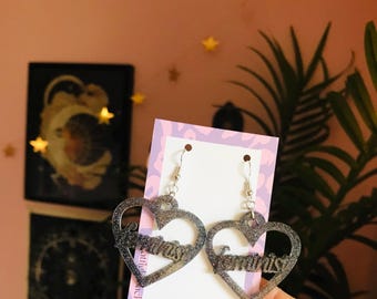 Feminist Name Hoop Earrings - Handcrafted Statement Jewelry