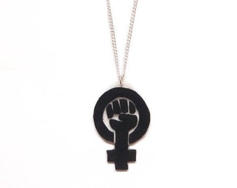 Feminist Necklace, Feminist Symbol, Feminist Fist, Intersectional Feminism, Fight the Power. Raised Fist, Strong Women, Feminism, Feminist