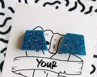 Stud Earrings, Geometric Studs, Glitter Earrings, Glitter Studs, Cute Earrings, Statement Earrings, Resin Studs, Glittercore