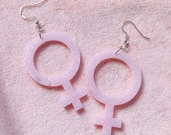 Feminist Symbol Earrings, Woman Venus Jewelry