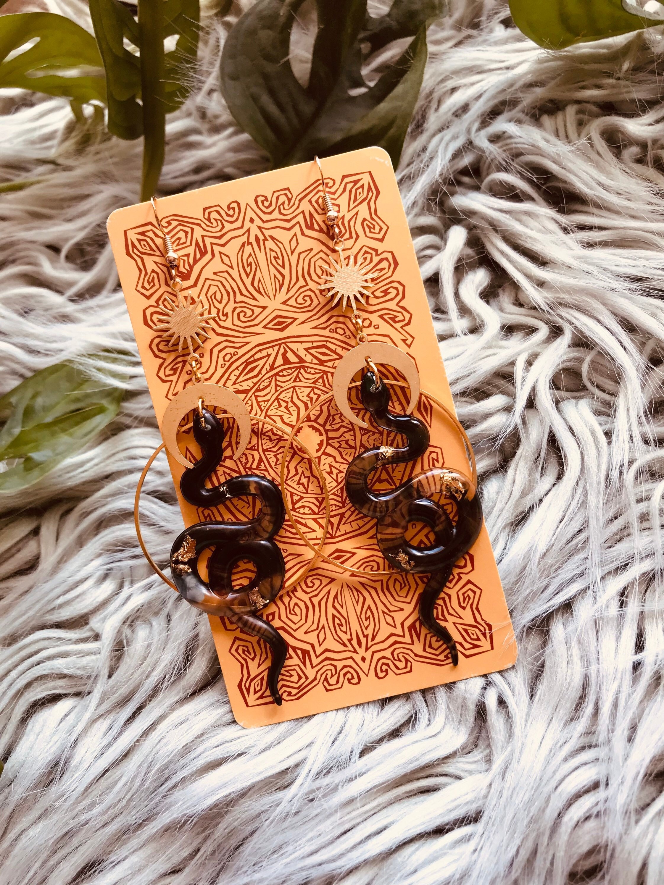 4 paia di orecchini pendenti in stile bohémien in legno, set regalo di