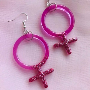 Feminist Earrings for Feminist Symbol for Feminism Jewelry for Feminist Jewelry Woman Symbol Venus Symbol Gift for feminist fashion image 2