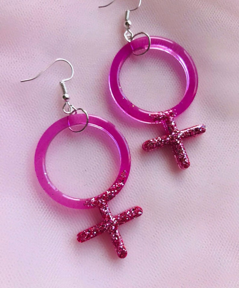 Feminist Earrings for Feminist Symbol for Feminism Jewelry for Feminist Jewelry Woman Symbol Venus Symbol Gift for feminist fashion image 2