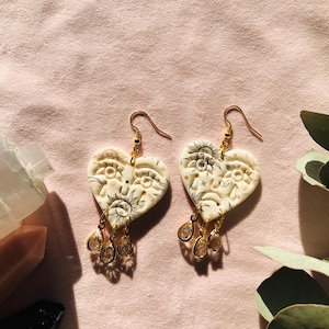 Crying Face Earrings, Celestial Earrings, Magical Earrings, Festival Earrings, Statement Earrings, Boho Earrings, Mystical Heart Earrings