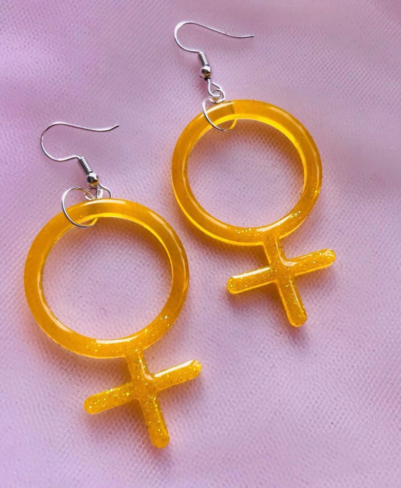 Feminist Earrings for Feminist Symbol for Feminism Jewelry for Feminist Jewelry Woman Symbol Venus Symbol Gift for feminist fashion image 2