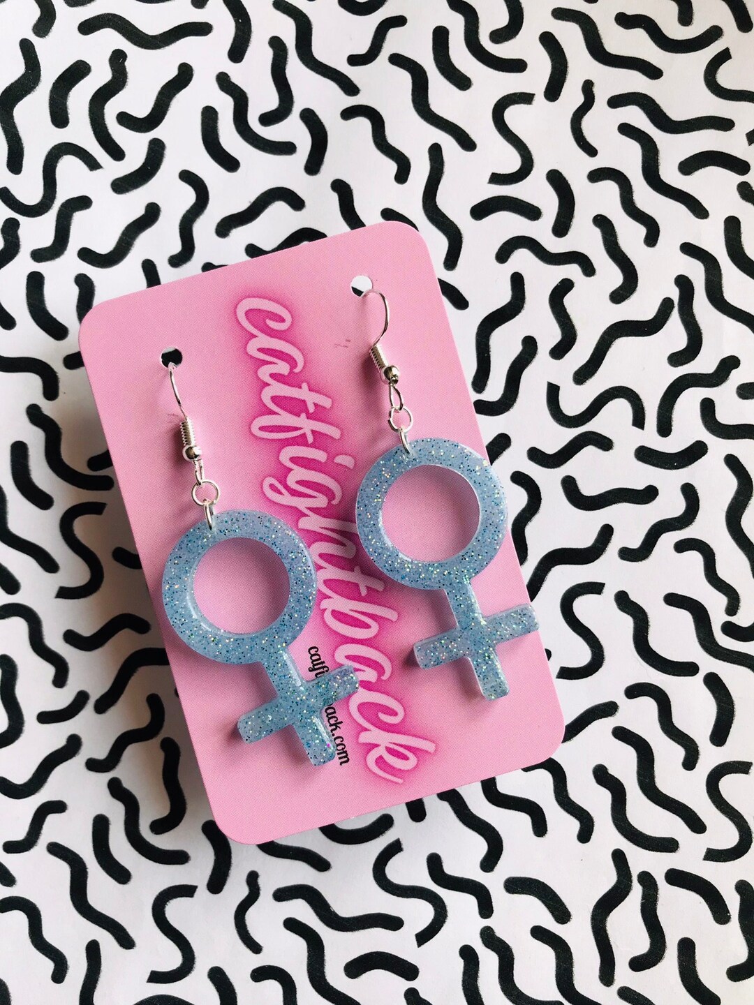 Sparkling Feminist Earrings, Feminist Earrings, Woman Symbol, Venus