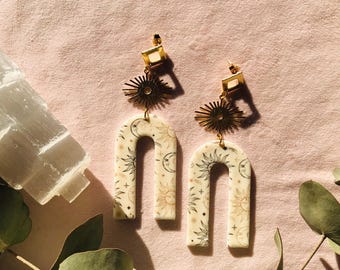 Celestial Arch-oorbellen – Celestial Boho-statementsieraden, op astrologie geïnspireerd cadeau, Witchy Moon-oorbellen, Sun-oorbellen