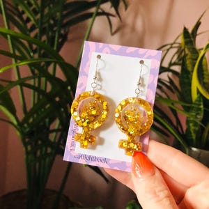 Handcrafted Feminist Symbol Earrings – Empowering Jewelry