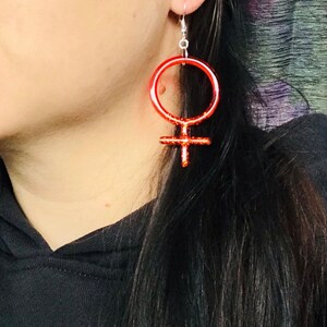 Feminist Earrings for Feminist Symbol for Feminism Jewelry for Feminist Jewelry Woman Symbol Venus Symbol Gift for feminist fashion image 3