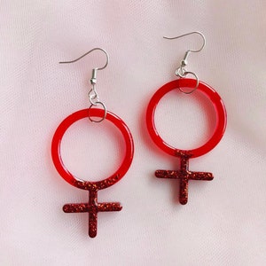 Feminist Earrings for Feminist Symbol for Feminism Jewelry for Feminist Jewelry Woman Symbol Venus Symbol Gift for feminist fashion image 1