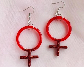 Feminist Earrings for Feminist Symbol for Feminism Jewelry for Feminist Jewelry Woman Symbol Venus Symbol Gift for feminist fashion