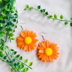 Sunflower Drop Earrings – Handcrafted Flower Jewelry