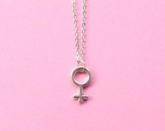 Female Symbol Necklace, Feminist Necklace, Female Necklace, Venus Symbol Necklace, Feminist Jewelry, Girl Power, Gender Equality, Feminism