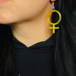 Feminist Earrings for Feminist Symbol for Feminism Jewelry for Feminist Jewelry Woman Symbol Venus Symbol Gift for feminist fashion image 3