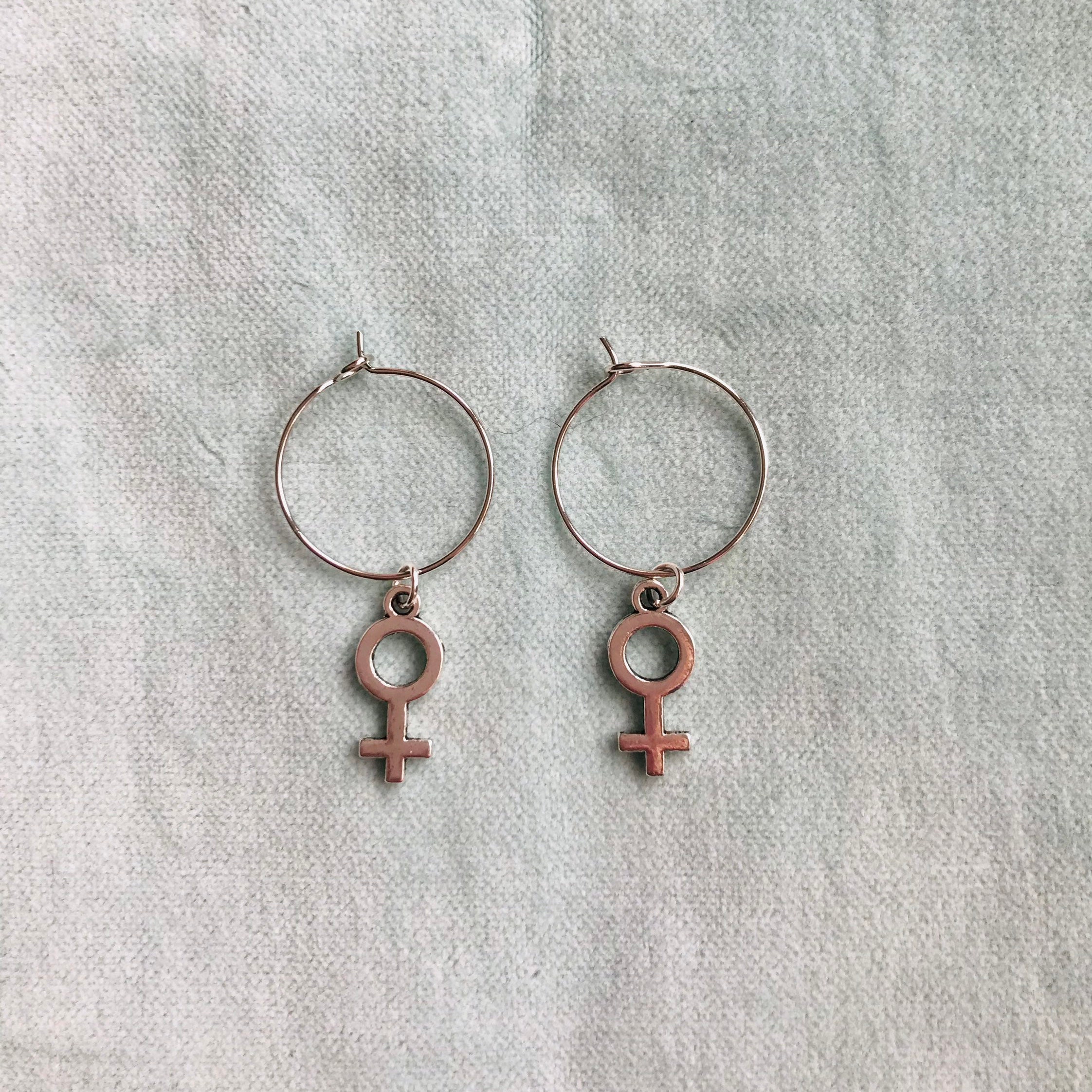 20 mm Feminist Hoop Earrings Hoop Hoop Earrings Feminist Etsy