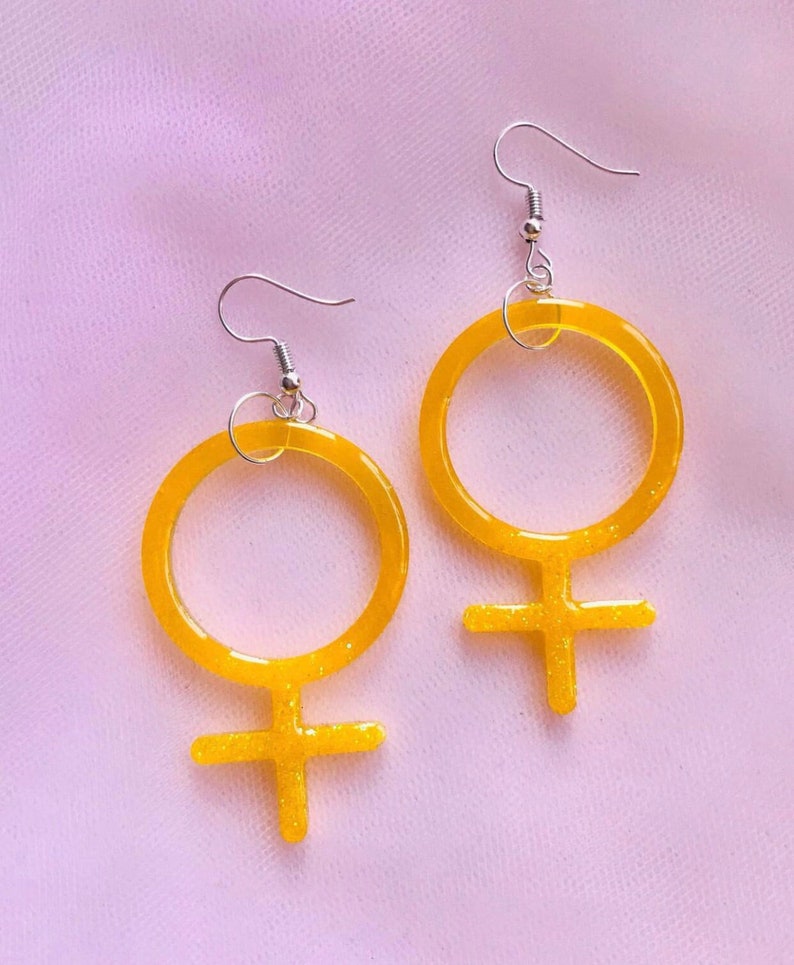 Feminist Earrings for Feminist Symbol for Feminism Jewelry for Feminist Jewelry Woman Symbol Venus Symbol Gift for feminist fashion image 1
