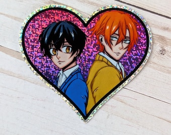 Heart Glitter Anime Sticker Waterproof Dishwasher Safe Anime manga decal Stickers Yaoi Bl boys love sasamiya Sasaki Miyano