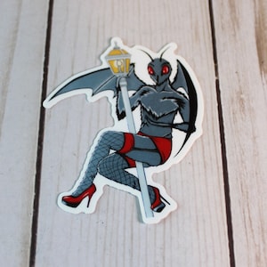 Mothman Moth Man West Virginia Sexy 3 or 4 inch Sticker Cryptid Cryptids waterproof vinyl dishwasher safe UV resistant Halloween
