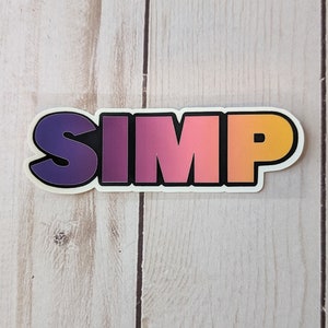Vinyl SIMP Sticker 3.5 inches Waterproof Anime Manga Stickers Colorful Vivid Kiss Cut