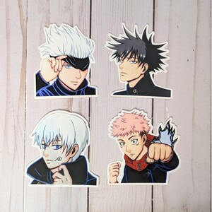 Anime Sticker Set of 4 Vinyl Waterproof Anime Manga Stickers Decal Dishwasher Safe