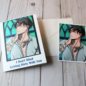 Tatuaż Anime Kartka z życzeniami Manga Rocznica Wszystkiego najlepszego z okazji urodzin Kocham Cię Brudny Zabawny Spersonalizowany Personalizacja ards Błyszczący nadruk