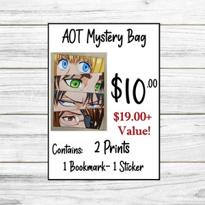 Anime Mystery Bag Sticker Drucke Lesezeichen Druck Manga Geschenk Weeb Otaku Weihnachten Geburtstag Valentinstag Geschenke