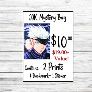 Anime Mystery Bag Sticker Prints Bookmark Print Manga Gift Weeb Otaku Christmas Birthday Valentine  Gifts