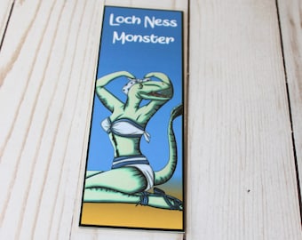 Loch Ness Monster Bookmark Nessie Lochness Funny Bookmarks Glossy Laminated Bookmark Cryptid Cryptids Hairy Monster Place Holder