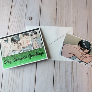Sexy Jahreszeiten Grußkarte Weihnachtskarte Happy Holidays Karten Anime Manga Levi Risque Karten machen Kunst Karten Anime Karten Gruß