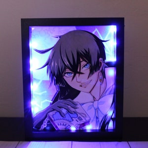 Japanese Anime 3D Papercut Light Box Manga Shaodw Box Frame Led Lights  Bedroom Desk Night Lamp Birthday Gifts (Zor)