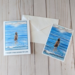 Carte de voeux personnalisée Océan Saint-Valentin Anniversaire Saint-Valentin Anniversaire