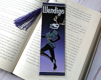Sexy Wendigo Vinyl Kwastje Bladwijzer Dubbelzijdig Gewei Bladwijzers Lezen Boek Mark Lees Flesh Eater Cryptid Cryptids Windigo Bigfoot Nessie
