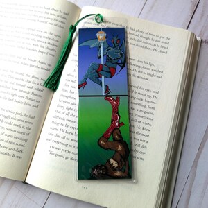Sexy Mothman and Bigfoot Vinyl Tassel Bookmark Double Sided Bookmarks Reading Book Mark Read Moth Man Cryptid Cryptids Wendigo Big foot