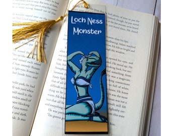Sexy Nessie Vinilo Borla Marcador Doble Cara Loch Ness Monster Marcadores Lectura Libro Marca Leer Cryptid Cryptids Lochness Bigfoot Nessie