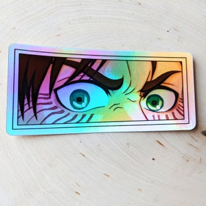 HOLO eyes sticker manga vinyl 4 inch holographic Anime Manga waterproof Dishwasher safe