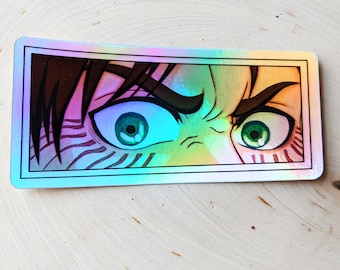 Pegatina de ojos HOLO manga vinilo holográfico de 4 pulgadas Anime Manga impermeable Apto para lavavajillas