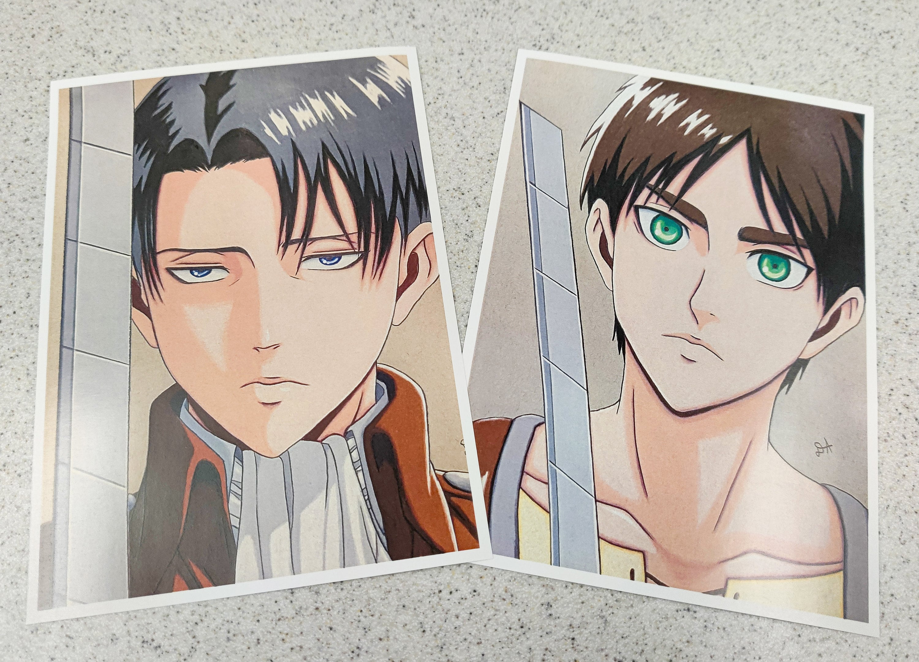 AOT Sword Print Set Levi Eren Hanji Mikasa Attack on Titan Etsy