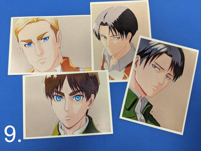 MICRO Print Set 3.5x5in Levi Ackerman Eren Jaeger Erwin Smith | Etsy