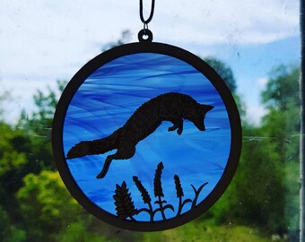 HAOSUM Buntglas-Sonnenfänger Fuchs – Bunte Fensterdekoration Aus Glas