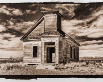First Presbyterian Church, Taiban, New Mexico, 2015, Palladium Print